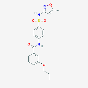 molecular formula C20H21N3O5S B495973 N-(4-{[(5-methyl-3-isoxazolyl)amino]sulfonyl}phenyl)-3-propoxybenzamide 