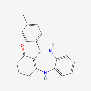 molecular formula C20H20N2O B4959741 11-(4-methylphenyl)-2,3,4,5,10,11-hexahydro-1H-dibenzo[b,e][1,4]diazepin-1-one 
