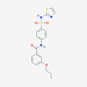 molecular formula C19H19N3O4S2 B495976 3-propoxy-N-[4-(1,3-thiazol-2-ylsulfamoyl)phenyl]benzamide 