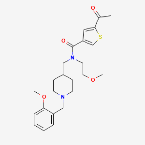 molecular formula C24H32N2O4S B4959770 5-acetyl-N-{[1-(2-methoxybenzyl)-4-piperidinyl]methyl}-N-(2-methoxyethyl)-3-thiophenecarboxamide 