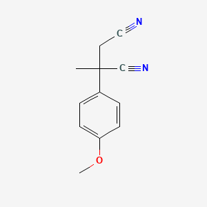 molecular formula C12H12N2O B4959791 2-(4-methoxyphenyl)-2-methylsuccinonitrile 