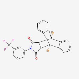 molecular formula C25H14Br2F3NO2 B4959793 1,8-dibromo-17-[3-(trifluoromethyl)phenyl]-17-azapentacyclo[6.6.5.0~2,7~.0~9,14~.0~15,19~]nonadeca-2,4,6,9,11,13-hexaene-16,18-dione 