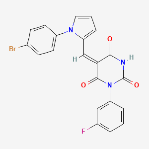 molecular formula C21H13BrFN3O3 B4959795 5-{[1-(4-bromophenyl)-1H-pyrrol-2-yl]methylene}-1-(3-fluorophenyl)-2,4,6(1H,3H,5H)-pyrimidinetrione 
