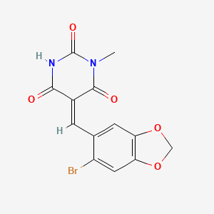 molecular formula C13H9BrN2O5 B4959803 5-[(6-bromo-1,3-benzodioxol-5-yl)methylene]-1-methyl-2,4,6(1H,3H,5H)-pyrimidinetrione 