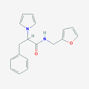 molecular formula C18H18N2O2 B495982 N-(2-furylmethyl)-3-phenyl-2-(1H-pyrrol-1-yl)propanamide 