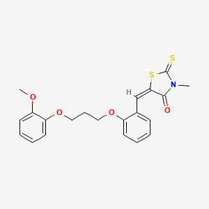 molecular formula C21H21NO4S2 B4959823 5-{2-[3-(2-methoxyphenoxy)propoxy]benzylidene}-3-methyl-2-thioxo-1,3-thiazolidin-4-one 
