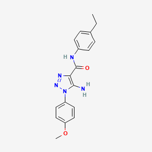molecular formula C18H19N5O2 B4959826 5-amino-N-(4-ethylphenyl)-1-(4-methoxyphenyl)-1H-1,2,3-triazole-4-carboxamide 