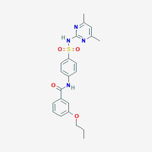 molecular formula C22H24N4O4S B495985 N-(4-{[(4,6-dimethyl-2-pyrimidinyl)amino]sulfonyl}phenyl)-3-propoxybenzamide 