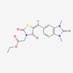 molecular formula C17H17N3O5S B4959857 ethyl {5-[(1,3-dimethyl-2-oxo-2,3-dihydro-1H-benzimidazol-5-yl)methylene]-2,4-dioxo-1,3-thiazolidin-3-yl}acetate 