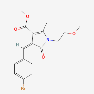 molecular formula C17H18BrNO4 B4959870 methyl 4-(4-bromobenzylidene)-1-(2-methoxyethyl)-2-methyl-5-oxo-4,5-dihydro-1H-pyrrole-3-carboxylate 