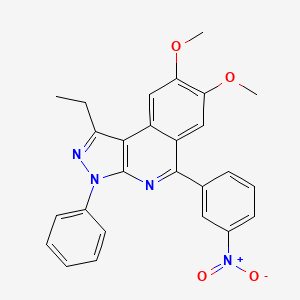 molecular formula C26H22N4O4 B4959872 1-ethyl-7,8-dimethoxy-5-(3-nitrophenyl)-3-phenyl-3H-pyrazolo[3,4-c]isoquinoline 