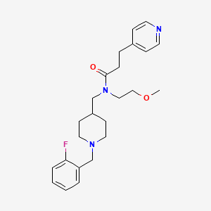 molecular formula C24H32FN3O2 B4959877 N-{[1-(2-fluorobenzyl)-4-piperidinyl]methyl}-N-(2-methoxyethyl)-3-(4-pyridinyl)propanamide 