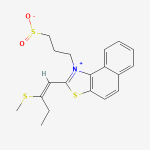 molecular formula C19H21NO2S3 B4959878 3-{2-[2-(methylthio)-1-buten-1-yl]naphtho[1,2-d][1,3]thiazol-1-ium-1-yl}-1-propanesulfinate 