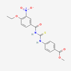 molecular formula C18H17N3O6S B4959886 methyl 4-({[(4-ethoxy-3-nitrobenzoyl)amino]carbonothioyl}amino)benzoate 