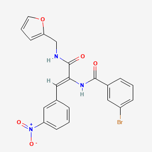 molecular formula C21H16BrN3O5 B4959905 3-bromo-N-[1-{[(2-furylmethyl)amino]carbonyl}-2-(3-nitrophenyl)vinyl]benzamide 