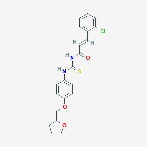 molecular formula C21H21ClN2O3S B495992 N-[3-(2-chlorophenyl)acryloyl]-N'-[4-(tetrahydro-2-furanylmethoxy)phenyl]thiourea 