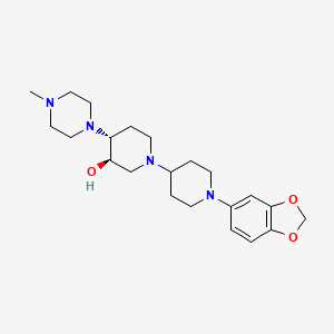 molecular formula C22H34N4O3 B4959926 (3R*,4R*)-1'-(1,3-benzodioxol-5-yl)-4-(4-methyl-1-piperazinyl)-1,4'-bipiperidin-3-ol 