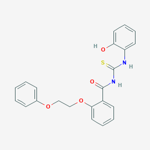 molecular formula C22H20N2O4S B495993 N-[(2-hydroxyphenyl)carbamothioyl]-2-(2-phenoxyethoxy)benzamide 