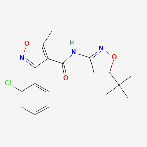 molecular formula C18H18ClN3O3 B4959933 N-(5-tert-butyl-3-isoxazolyl)-3-(2-chlorophenyl)-5-methyl-4-isoxazolecarboxamide 