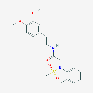 molecular formula C20H26N2O5S B4959943 N~1~-[2-(3,4-dimethoxyphenyl)ethyl]-N~2~-(2-methylphenyl)-N~2~-(methylsulfonyl)glycinamide 