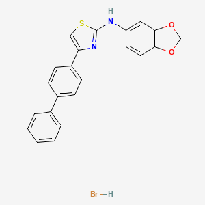 molecular formula C22H17BrN2O2S B4959953 N-1,3-benzodioxol-5-yl-4-(4-biphenylyl)-1,3-thiazol-2-amine hydrobromide 