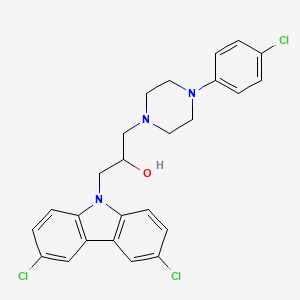 molecular formula C25H24Cl3N3O B4959972 1-[4-(4-chlorophenyl)-1-piperazinyl]-3-(3,6-dichloro-9H-carbazol-9-yl)-2-propanol 