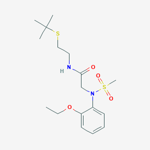 molecular formula C17H28N2O4S2 B4959988 N~1~-[2-(tert-butylthio)ethyl]-N~2~-(2-ethoxyphenyl)-N~2~-(methylsulfonyl)glycinamide 