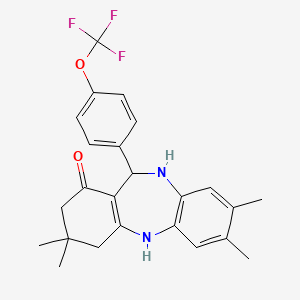 3,3,7,8-tetramethyl-11-[4-(trifluoromethoxy)phenyl]-2,3,4,5,10,11-hexahydro-1H-dibenzo[b,e][1,4]diazepin-1-one