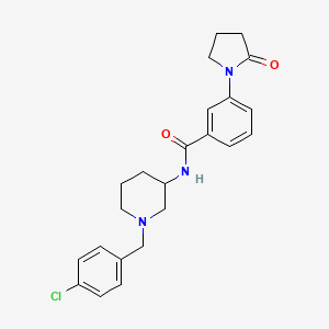 molecular formula C23H26ClN3O2 B4959991 N-[1-(4-chlorobenzyl)-3-piperidinyl]-3-(2-oxo-1-pyrrolidinyl)benzamide 