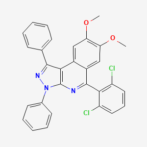 molecular formula C30H21Cl2N3O2 B4960001 5-(2,6-dichlorophenyl)-7,8-dimethoxy-1,3-diphenyl-3H-pyrazolo[3,4-c]isoquinoline 