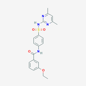 molecular formula C21H22N4O4S B496002 N-(4-{[(4,6-dimethyl-2-pyrimidinyl)amino]sulfonyl}phenyl)-3-ethoxybenzamide 