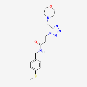 molecular formula C17H24N6O2S B4960020 N-[4-(methylthio)benzyl]-3-[5-(4-morpholinylmethyl)-1H-tetrazol-1-yl]propanamide 