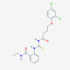 molecular formula C20H21Cl2N3O3S B496005 2-({[4-(2,4-dichlorophenoxy)butanoyl]carbamothioyl}amino)-N-ethylbenzamide 