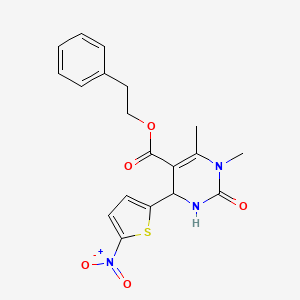2-phenylethyl 1,6-dimethyl-4-(5-nitro-2-thienyl)-2-oxo-1,2,3,4-tetrahydro-5-pyrimidinecarboxylate