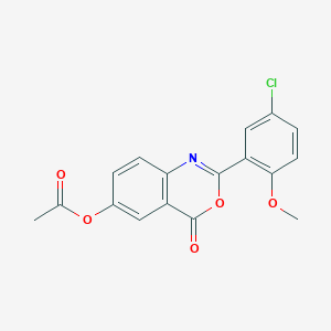 molecular formula C17H12ClNO5 B4960106 2-(5-chloro-2-methoxyphenyl)-4-oxo-4H-3,1-benzoxazin-6-yl acetate 