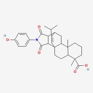 molecular formula C30H37NO5 B4960107 15-(4-hydroxyphenyl)-19-isopropyl-5,9-dimethyl-14,16-dioxo-15-azapentacyclo[10.5.2.0~1,10~.0~4,9~.0~13,17~]nonadec-18-ene-5-carboxylic acid 