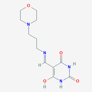 molecular formula C12H18N4O4 B4960110 5-({[3-(4-morpholinyl)propyl]amino}methylene)-2,4,6(1H,3H,5H)-pyrimidinetrione 