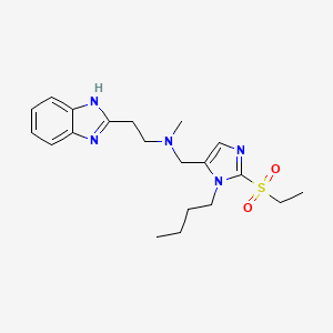 molecular formula C20H29N5O2S B4960123 2-(1H-benzimidazol-2-yl)-N-{[1-butyl-2-(ethylsulfonyl)-1H-imidazol-5-yl]methyl}-N-methylethanamine 
