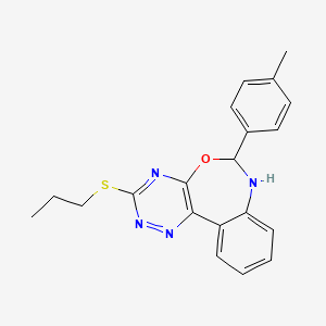 molecular formula C20H20N4OS B4960134 6-(4-methylphenyl)-3-(propylthio)-6,7-dihydro[1,2,4]triazino[5,6-d][3,1]benzoxazepine 