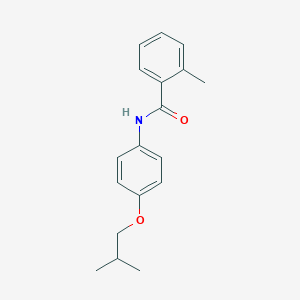 molecular formula C18H21NO2 B496014 2-methyl-N-[4-(2-methylpropoxy)phenyl]benzamide 
