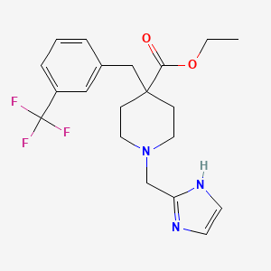 molecular formula C20H24F3N3O2 B4960168 ethyl 1-(1H-imidazol-2-ylmethyl)-4-[3-(trifluoromethyl)benzyl]-4-piperidinecarboxylate 