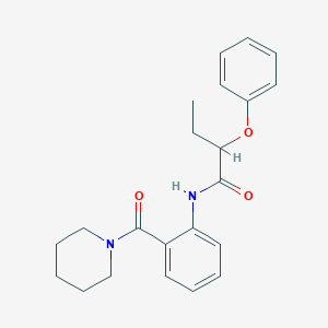 molecular formula C22H26N2O3 B496017 2-phenoxy-N-[2-(1-piperidinylcarbonyl)phenyl]butanamide 