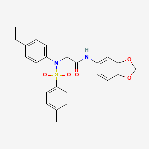 molecular formula C24H24N2O5S B4960192 N~1~-1,3-benzodioxol-5-yl-N~2~-(4-ethylphenyl)-N~2~-[(4-methylphenyl)sulfonyl]glycinamide 