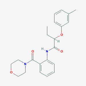 molecular formula C22H26N2O4 B496020 2-(3-methylphenoxy)-N-[2-(4-morpholinylcarbonyl)phenyl]butanamide 