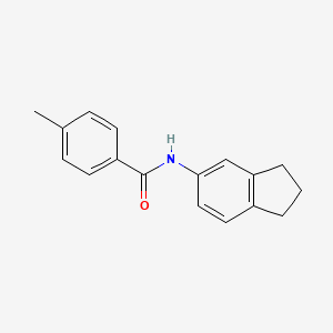 molecular formula C17H17NO B4960204 N-(2,3-dihydro-1H-inden-5-yl)-4-methylbenzamide 
