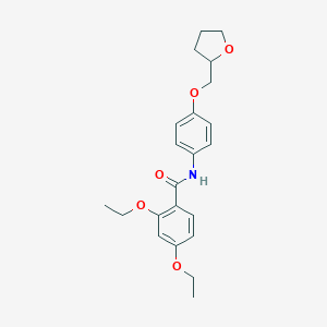 molecular formula C22H27NO5 B496028 2,4-diethoxy-N-[4-(tetrahydro-2-furanylmethoxy)phenyl]benzamide 