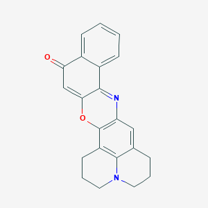molecular formula C22H18N2O2 B4960315 2,3,6,7-tetrahydro-1H,5H,14H-benzo[a]quinolizino[1,9-hi]phenoxazin-14-one 