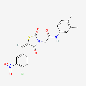 molecular formula C20H16ClN3O5S B4960324 2-[5-(4-chloro-3-nitrobenzylidene)-2,4-dioxo-1,3-thiazolidin-3-yl]-N-(3,4-dimethylphenyl)acetamide 