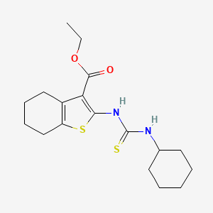 molecular formula C18H26N2O2S2 B4960338 ethyl 2-{[(cyclohexylamino)carbonothioyl]amino}-4,5,6,7-tetrahydro-1-benzothiophene-3-carboxylate 