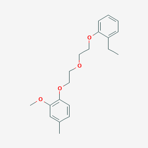 molecular formula C20H26O4 B4960339 1-{2-[2-(2-ethylphenoxy)ethoxy]ethoxy}-2-methoxy-4-methylbenzene 